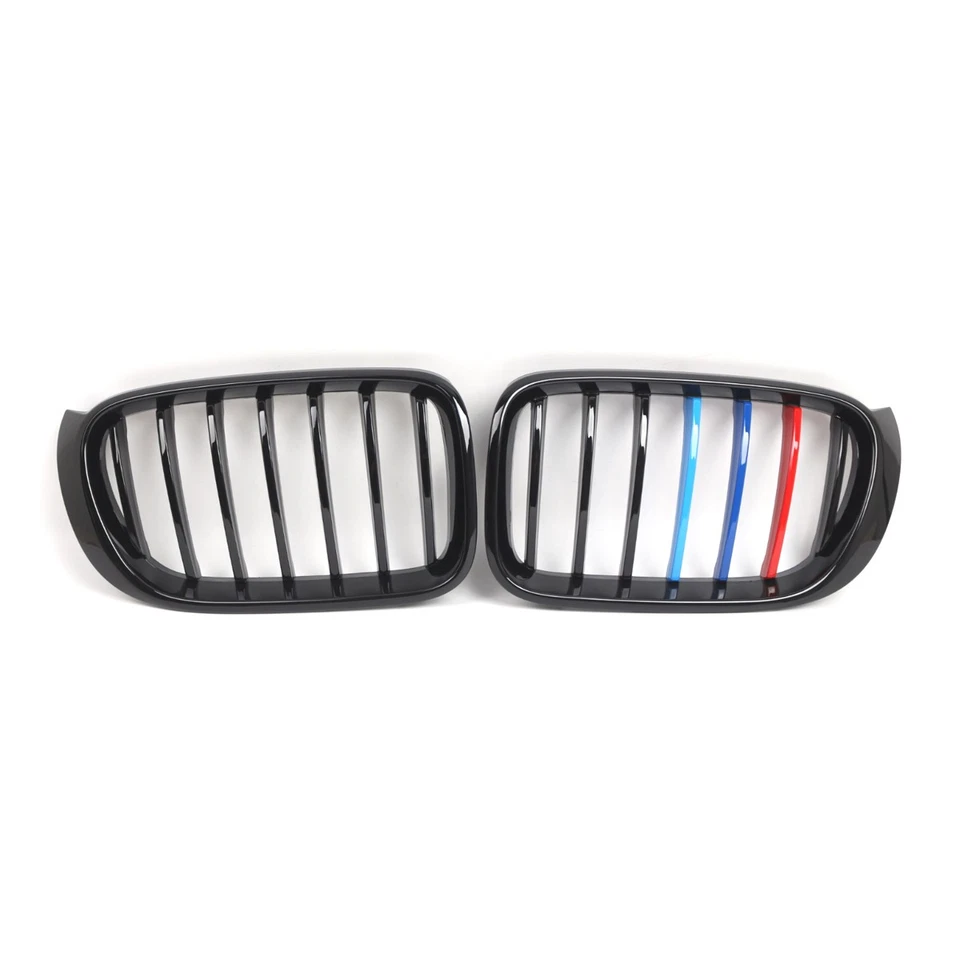Gloss Black M Color Front Kidney Grille Grills For BMW X3 F25 X4 F26 2015-2017 - Image 1 of 4