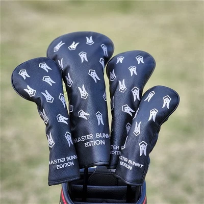 Golf Club Headset, Club Path, Cute Embroidered Rabbit Pattern, Black 135UT- - Image 1 of 4