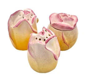 Royal Winton Grimwades Yellow "Rose Bud"  - Salt/Pepper Shake & Mustar Dish. - Picture 1 of 13