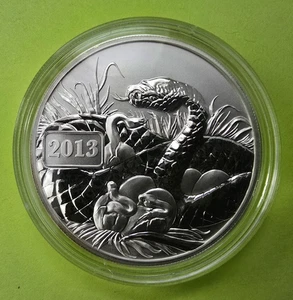 2013 Silber Reverse Proof 1 oz Jahr der Schlange - 5 $ Tokelau - Bild 1 von 2