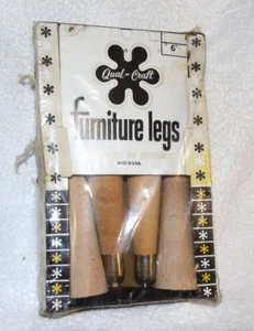 Vintage Tapered Furniture Legs 6" Wood Dead Stock QualCraft - Picture 1 of 7