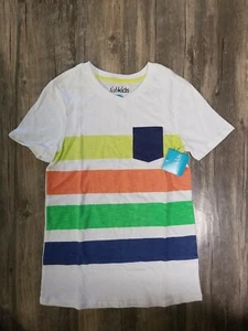 NWT/NEW FABKIDS Fab Kids Boys Size L 10/12 Multi Colorblock Short Sleeve Shirt - Picture 1 of 4