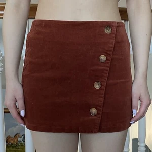 Forever 21 Fall Winter Button Wrap Style Corduroy Skirt Rust Girl's Size 9/10 - Picture 1 of 12