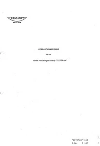 Reichert Zetopan Mikroskop Gebrauchsanweisung 1969 als PDF - Bild 1 von 7
