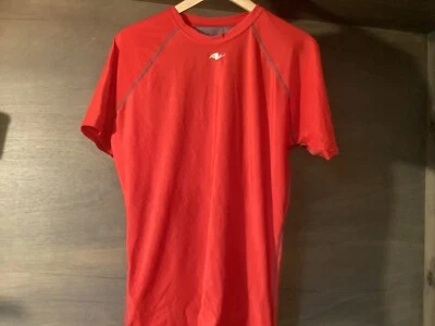 ATHLETIC WORKS Jersey Shirt Mens Size LARGE Mesh CREW Neck Short Sleeve RED - Image 1 of 4