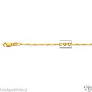 Diamond Cut Cable Link Chain Necklace Real Solid 14K Yellow Gold 1.5mm - Picture 1 of 1