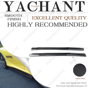 CARBON feed-style Side Skirt Extension 2pcs For 1992-1997 Mazda RX7 FD3S - Foto 1 di 12