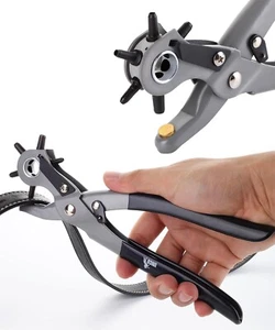 - Leather Hole Punch Tool, Multi Hole Sizes for Belts and Leather - Picture 1 of 9