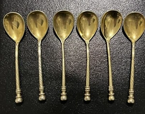 Juego de 6 cucharas de té rusas 84 plata estampadas 1859 - Imagen 1 de 12