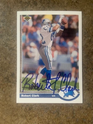 signed in person  ROBERT CLARK  Detroit Lions   UPPER DECK  # 511   1991 - Image 1 of 2