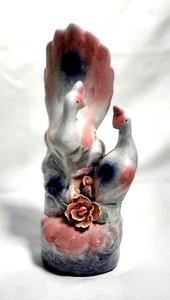 Vintage Kitschy Peacock Iridescent Porcelain Figurine - Picture 1 of 7