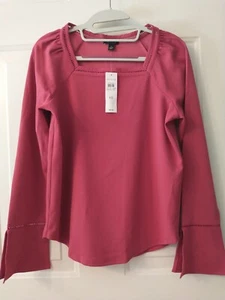 Neu mit Etikett Ann Taylor langer Raglan-Glockenärmel mit quadratischem Ausschnitt Magenta Top X-Small - Bild 1 von 10