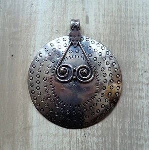 Großer Designer Sterling Silber Anhänger große Scheibe Modernist Style 46 g - Bild 1 von 5