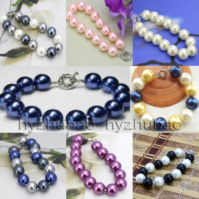 Venta al por mayor 8/10/12 mm Multicolor Mar del Sur Concha Perla Cuentas Redondas Pulsera AAA Foto 1 de 4