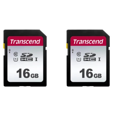 2 x Transcend 16GB SDHC Class 10 Memory for Canon T7, T7i, T6, T6i, SL2, T5, T4  - Image 1 of 3