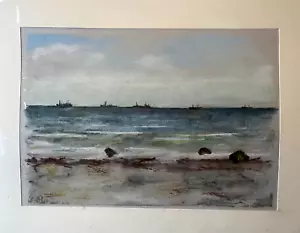 Franz Ehmke 1928-2018 GDR Painter Pastel Beach Markgrafenheide Baltic Sea - Picture 1 of 5