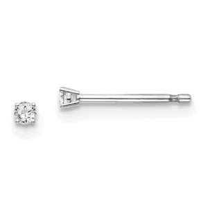 14k White Gold .05ct I1 J-K Diamond Stud Push-on Stud Earrings Gift for Her - Picture 1 of 7