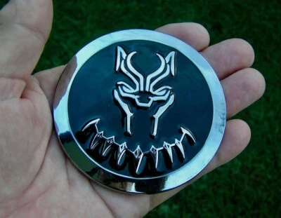 BLACK PANTHER  Car Badge 82mm or 3 1/4 inch METAL EMBLEM  fits most cars - Image 1 of 4