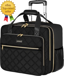 Rolling Laptop Bag Women Rolling Briefcase for Women 17.3 Inch Laptop Bag - Picture 1 of 9