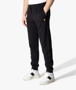 LYLE & SCOTT MEN'S SKINNY SWEATPANTS JOGGERS IN JET BLACK 2XL Z865 RRP65£ NEW - Picture 1 of 4