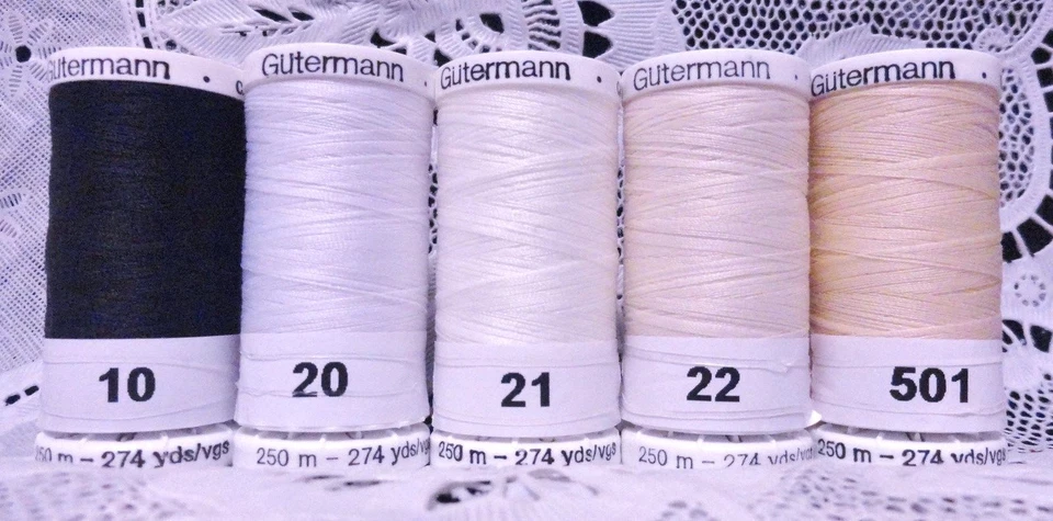 5 NEW 274 yard Spools different colors GUTERMANN 100% polyester sew-all thread - Image 1 of 1