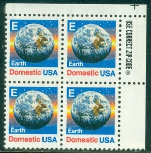 SCOTT # 2277 ZIP BLOCK, 'E' EARTH DOMESTIC RATE, MINT, OG, NH, GREAT PRICE! - Picture 1 of 1