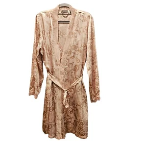 Apt. 9 Intimates Gown & Robe Set Womens L Dusky Pink Satin Chemise Lace Adjustab - Picture 1 of 14