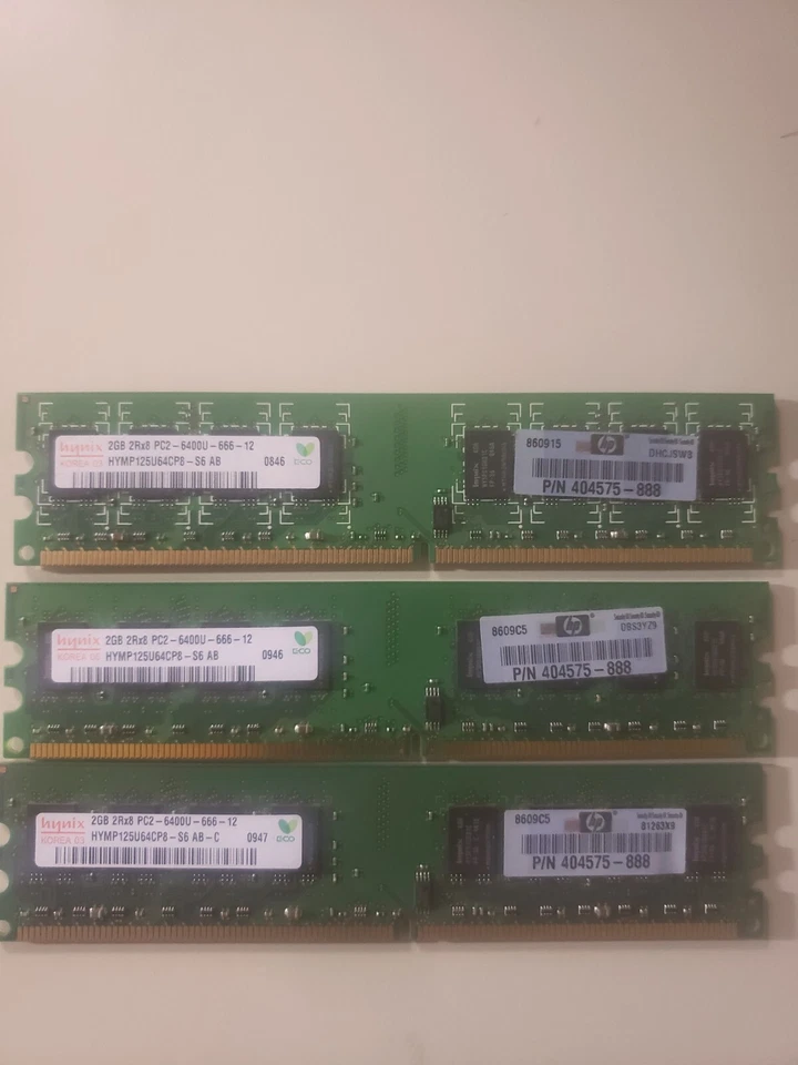 2GB DELL 2GB 2Rx8 PC2-6400-666-12. HYMP125U64CP8-S6 AB-C - Image 1 of 1
