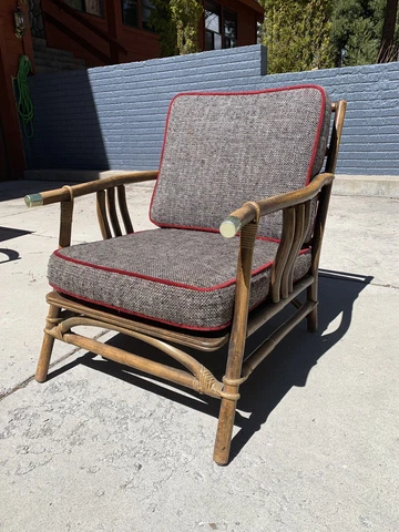 Ficks Reed Rattan Lounge Club Chair John Wisner Campaign Style Far East Coll Cover