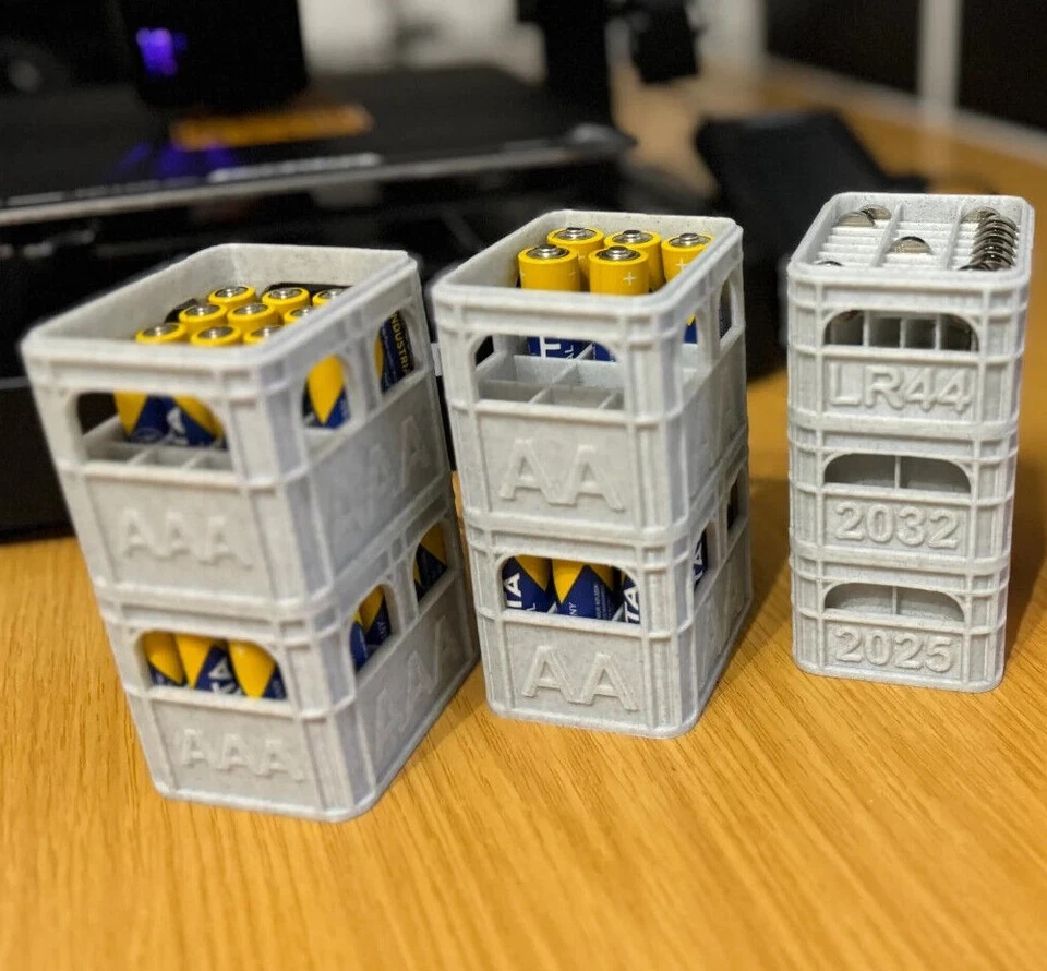 Batteries Storage Crates for AA and AAA Stackable Battery Office - Image 1 of 1