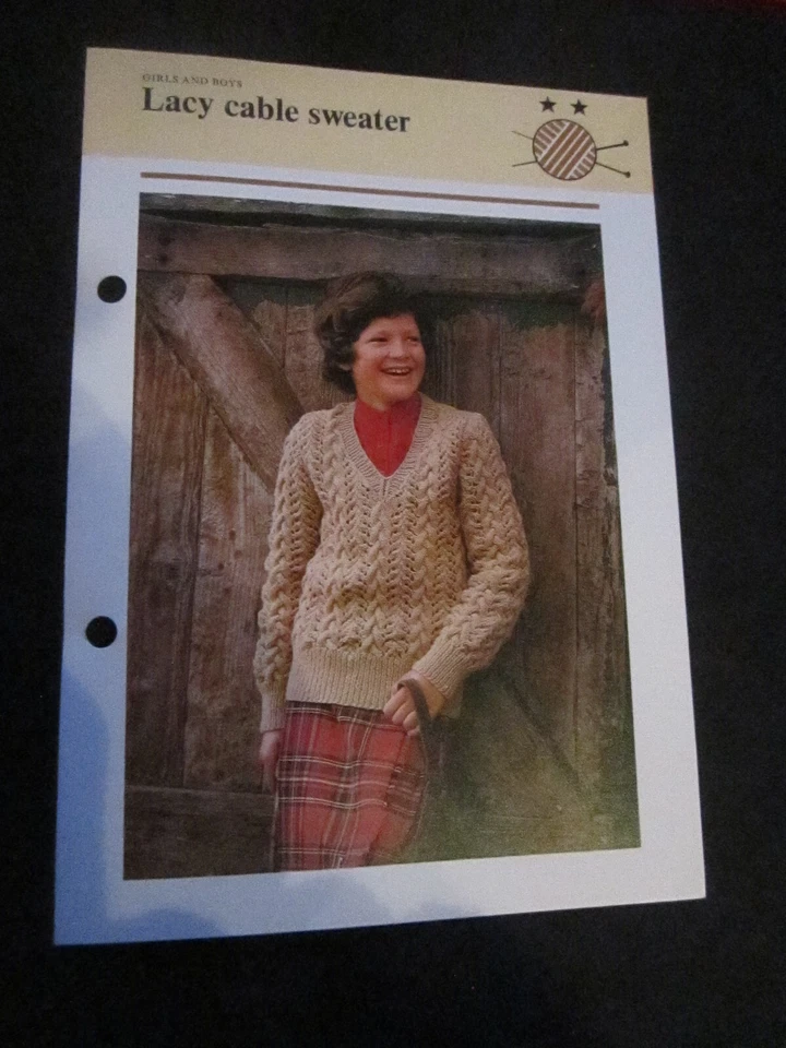 KNITTING PATTERN GIRLS AND BOYS LACY CABLE SWEATER   **MUST SEE ** - Image 1 of 1
