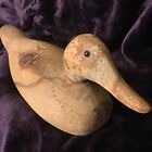 Vintage Wooden Duck Decoy With Glass Eyes