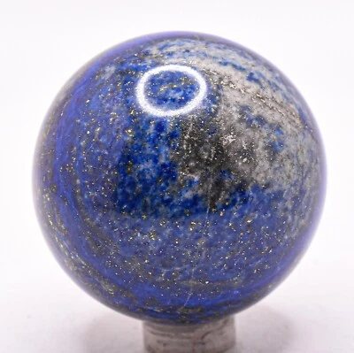 49mm Riche Bleu Lapis Lazuli W/Pyrite Sphère Poli Pierre Gemme Balle Babouches - Photo 1/4