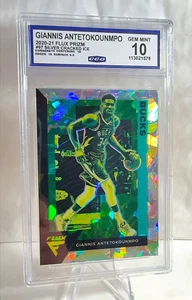Giannis Antetokounmpo 2021 Panini Flux Prizm #97 Silver Cracked Ice GEM MINT 10 - Picture 1 of 2