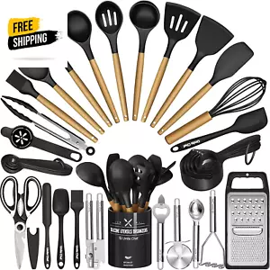 Kitchen Utensils Set- 34PCS Silicone Cooking Utensils with Holder, Heat Resistan - Bild 1 von 12