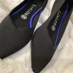 Rothy's Black Solid Textile The Point Ballet Flats Shoes Women’s US 9 EU 39.5~~ - Picture 1 of 10