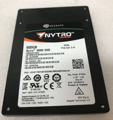 Seagate Nytro XP800HE10002 5000 800GB 2.5" NVMe PCIe SAS 3.0 x4 Internal SSD - Image 1 of 2