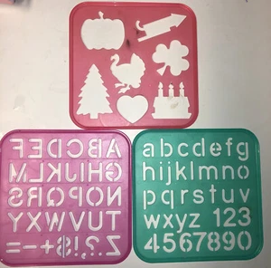 TUPPERWARE TUPPER TOYS STENCILS SET OF 3 From 1987 - Picture 1 of 4