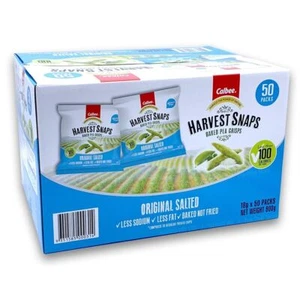 50 Pack x18g Calbee Harvest Snaps Original Salted Baked Pea Crisps NetWeigt 900g - Picture 1 of 3
