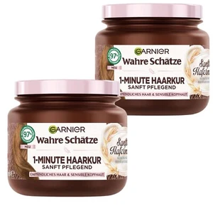 ✅ Garnier Wahre Schätze 1-Minute Haarkur Sanfte Hafermilch Haarmaske 2x 340ml ✅ - Bild 1 von 1