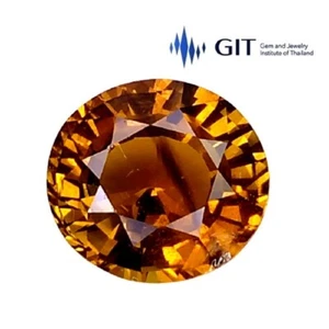 Piedras preciosas sueltas de corte ovalado amarillo naranja certificado GIT 4.05 - Imagen 1 de 5