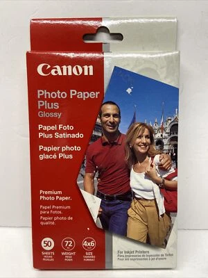 Papel fotográfico Canon Plus brillante 4x6 PP101 50 hojas NUEVO para impresora de inyección de tinta Foto 1 de 4