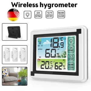 Wetterstation Digital Thermometer Hygrometer mit 3 Innen Außen Sensor DHL - Bild 1 von 11