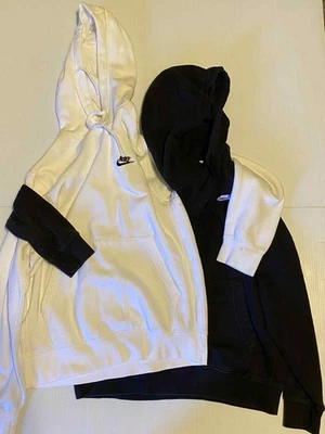 Men's Nike Hoodie Lot of  2  Medium Pullover Hoodies Black & White - Image 1 of 4