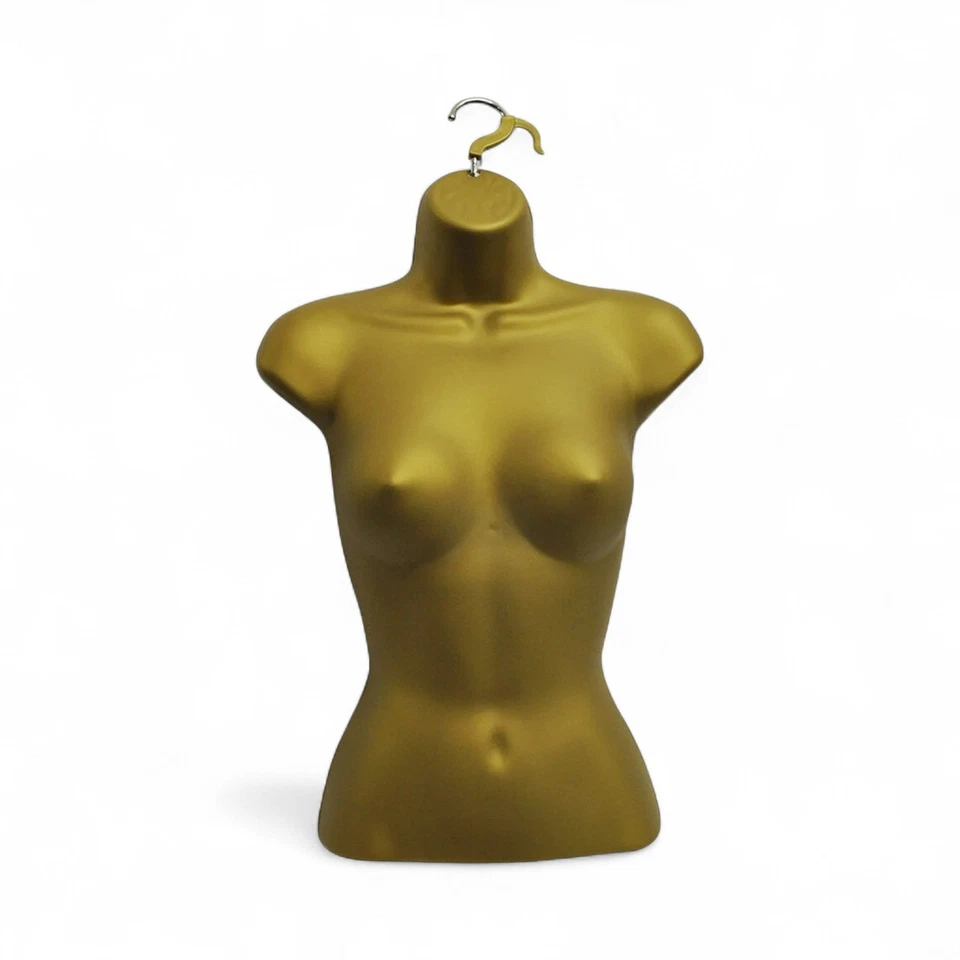 SHOPLINES SUPPLIES LIMITED Gold weibliche hängende Halbkörper Schaufensterpuppe Form 660 mm matt Kunststoff Display Torso