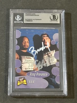 BRADSHAW & FAAROOQ 2001 FLEER WWF ULTIMATE DIVAS SIGNED AUTOGRAPHED CARD BAS - Image 1 of 2