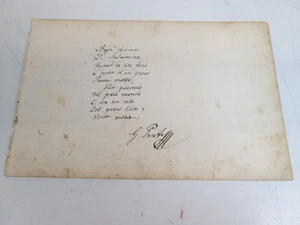 GIOVANNI PRATI POESIA AUTOGRAFA AUTOGRAFO COMANO TERME TRENTO TRENTINO SC74 - Foto 1 di 3