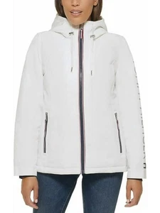 *Neu mit Etikett* Tommy Hilfiger schwere Damenjacke mit Kapuze Fleece gefüttert (weiß, L) - Bild 1 von 7