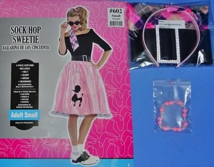 Sock Hop 50s costume dress-Poodle Skirt-Adult-2-4-bracelet-neckscarf-hairbow-NEW - Picture 1 of 9