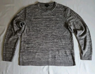 Via Europa Sweater Heathered Grey LS Acrylic Crew Neck Men's Size Extra Large  - Image 1 of 4